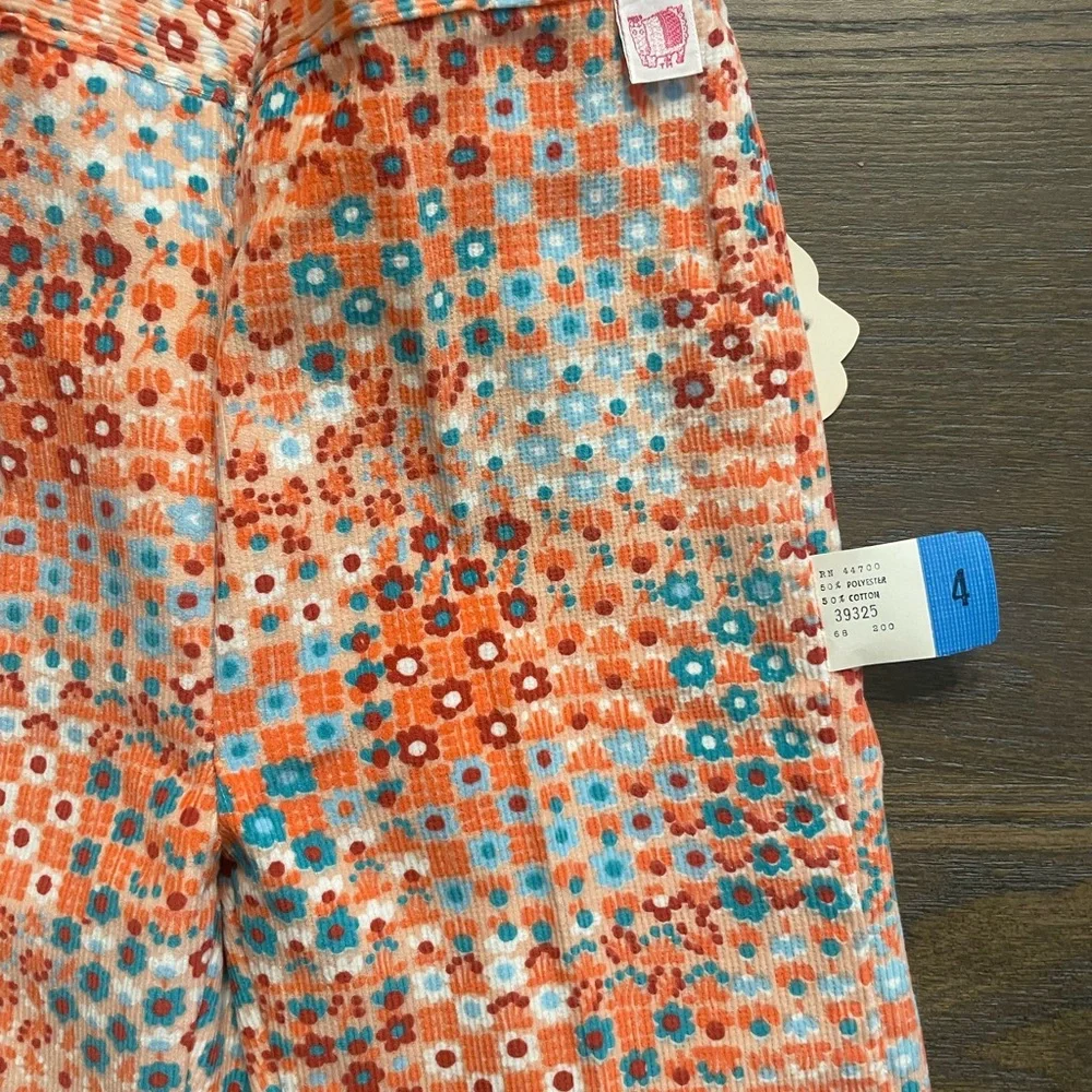 1970’s Garanimals Blue Lace Collar Shirt & Floral Corduroy Pants Set